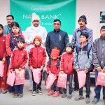 नबिल बैंकले लालझाडी गा.पा.अध्यक्ष रानाद्वारा २७ जना टुहुरा बालबालिकाहरुलाई न्यानो कपडा बितरण