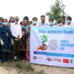 लालझाडीमा विश्व वातावरण दिवसमा  वृक्षारोपण र सरसफाइ